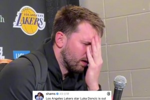 东契奇腿筋拉伤后湖人新版首发五虎来了，这阵容季后赛够打吗？